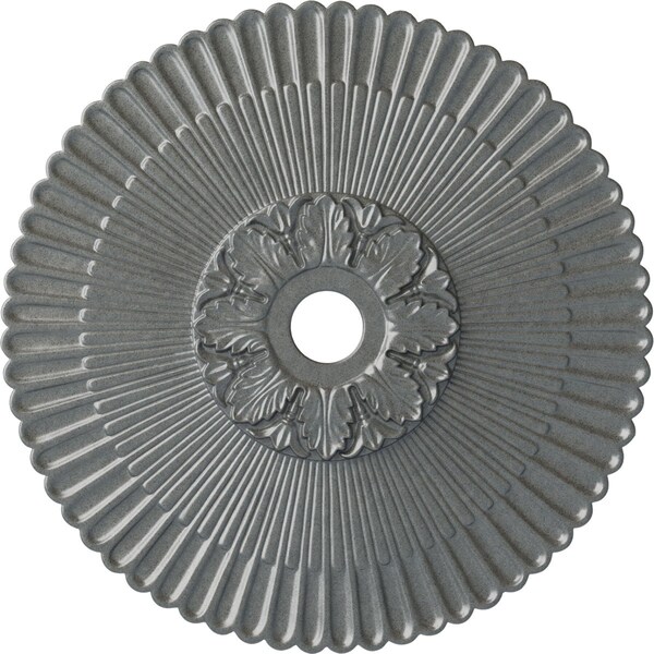 Ekena Millwork Melonie Ceiling Medallion (Fits Canopies up to 6 1/4"), Hand-Painted Platinum, 36 1/4"OD x 1 7/8"P CM36MEPLS - main